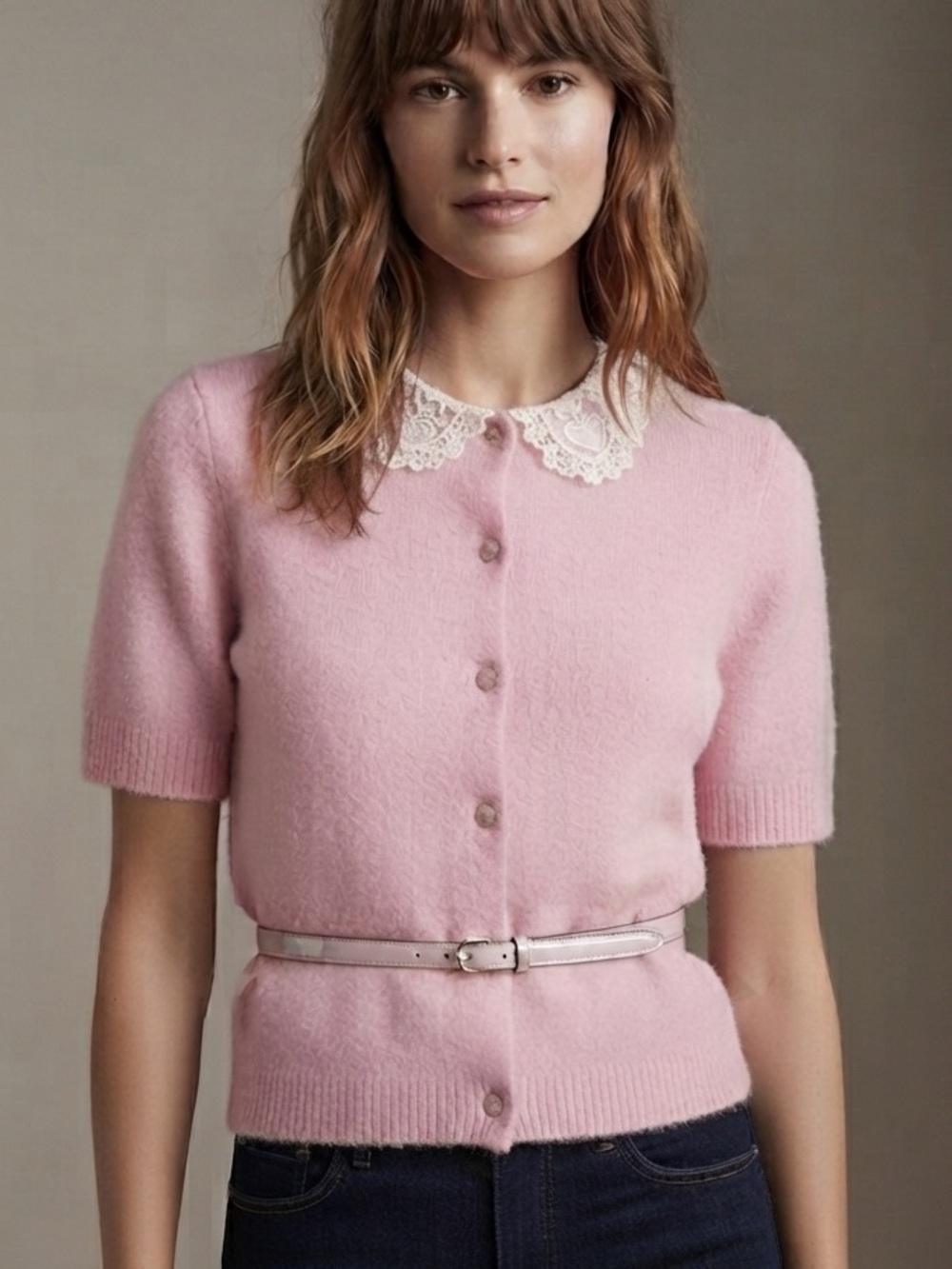 NEW Joie Cardigan with Lace Collar Size M